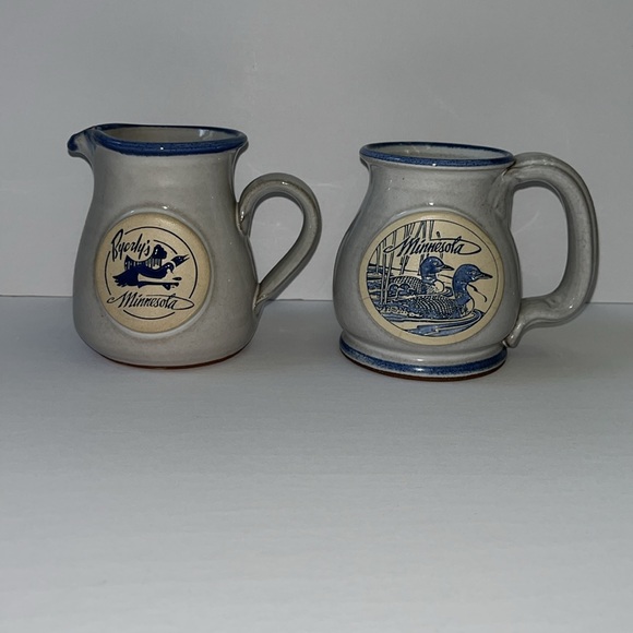 Byerly’s Minnesota Pottery Creamer and Minnesota Pottery Mug Cup Coffee Tea x2 - Picture 2 of 16